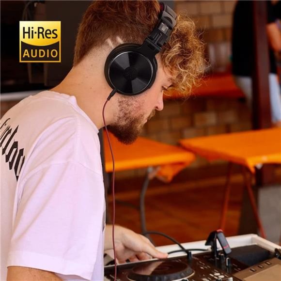 Over Ear Headphone, Wired Bass Headsets with 50mm Driver, Foldable Lightweight - Picture 6 of 6